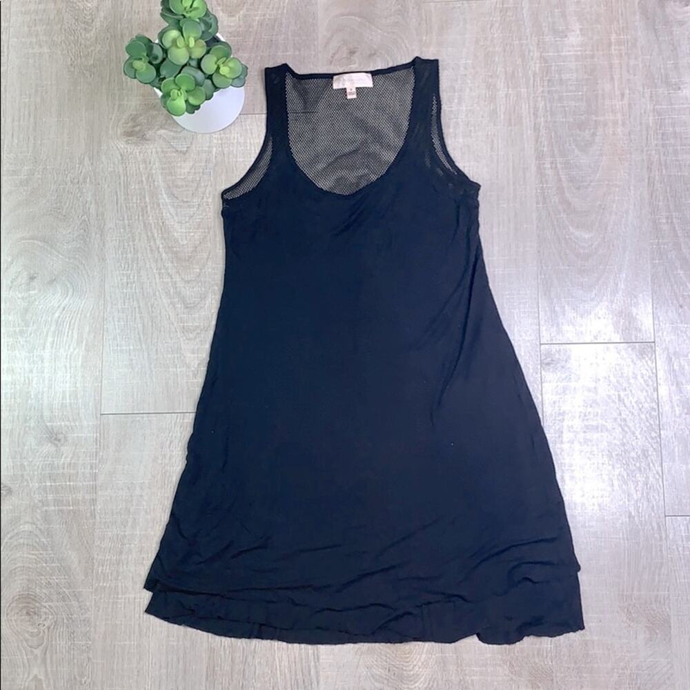 PHILOSOPHY Women's Black Scoop Neck Jersey Mesh Tank Dress
